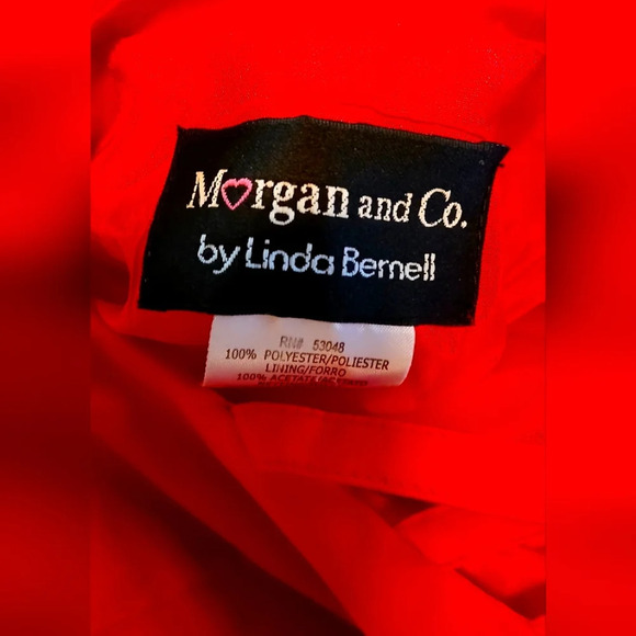 Morgan & Co Red Satin Strapless Long Gown Prom  Size 9/10 - Picture 11 of 11